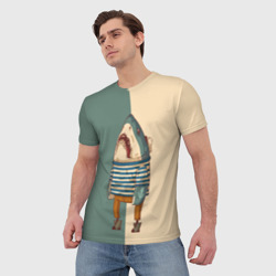 Мужская футболка 3D Акула-моряк - фото 2