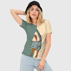 Женская футболка 3D Slim Акула-моряк - фото 2