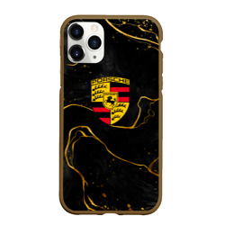 Чехол для iPhone 11 Pro Max матовый Gold Porsche