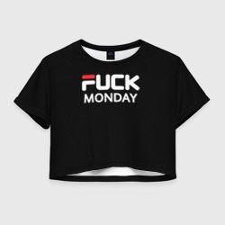 Женская футболка Crop-top 3D Fuck monday antibrand