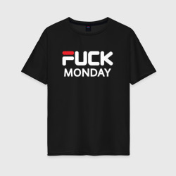 Женская футболка хлопок Oversize Fuck monday antibrand