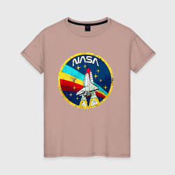 Женская футболка хлопок NASA - emblem - USA