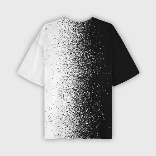Мужская футболка oversize 3D Брызги красок - Черно-белый, цвет 3D печать - фото 2