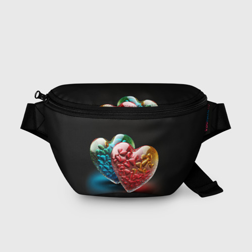 Поясная сумка 3D Сердечки для влюблённых