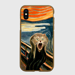 Чехол для iPhone XS Max матовый Нейросеть - крик кота