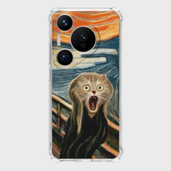 Чехол для Huawei Pura 70 Pro Нейросеть - крик кота