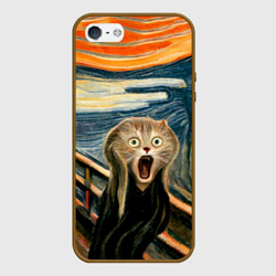 Чехол для iPhone 5/5S матовый Нейросеть - крик кота