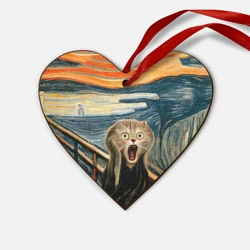 Деревянная игрушка Сердце Нейросеть - крик кота