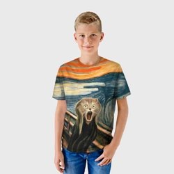 Детская футболка 3D Нейросеть - крик кота - фото 2