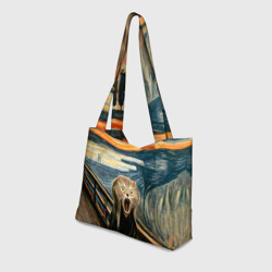 Пляжная сумка 3D Нейросеть - крик кота - фото 2