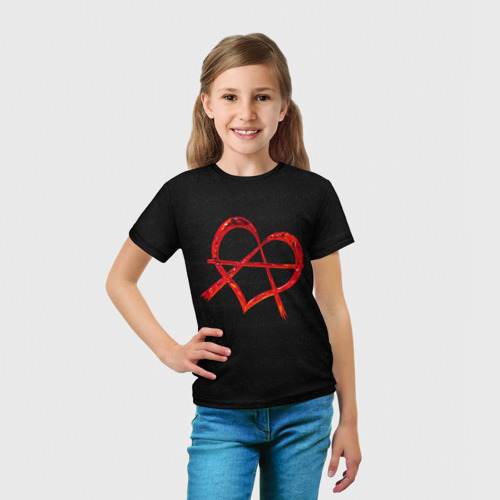 Детская футболка 3D Сердце анархиста, цвет 3D печать - фото 5