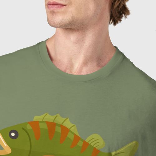 Мужская футболка хлопок с принтом Рыба окунь, фото #4