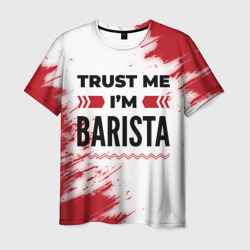 Мужская футболка 3D Trust me I'm barista white