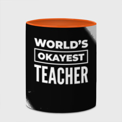 Кружка с полной запечаткой World's okayest teacher - Dark - фото 2