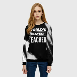 Женский свитшот 3D World's okayest teacher - Dark - фото 2