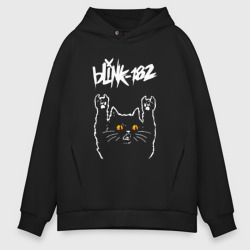 Мужское худи Oversize хлопок Blink 182 rock cat