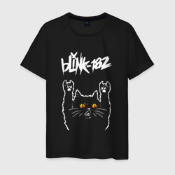 Мужская футболка хлопок Blink 182 rock cat