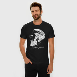 Мужская футболка хлопок Slim Портрет Зигмунда Фрейда - иллюзия - фото 2