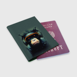 Обложка для паспорта матовая кожа Кибер-обезьяна - фото 2