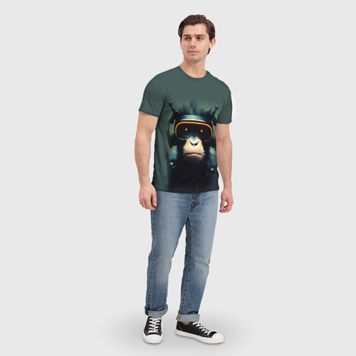 Мужская футболка 3D Кибер-обезьяна, цвет 3D печать - фото 5