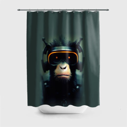 Штора 3D для ванной Кибер-обезьяна