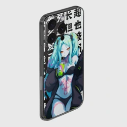 Чехол для iPhone 16 Pro силиконовый с защитой камеры Просто Ребекка - Киберпанк аниме - фото 2