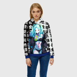 Женская толстовка 3D Просто Ребекка - Киберпанк аниме - фото 2