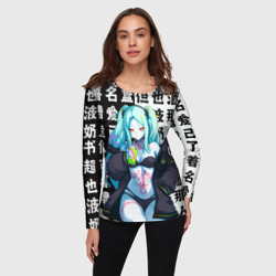 Женский лонгслив 3D Просто Ребекка - Киберпанк аниме - фото 2