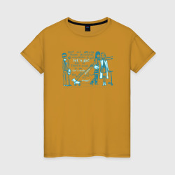 Девушки с собакой и парень – Женская футболка хлопок с принтом купить со скидкой в -20%