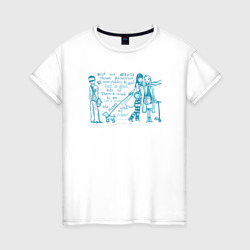 Девушки с собакой и парень – Женская футболка хлопок с принтом купить со скидкой в -20%