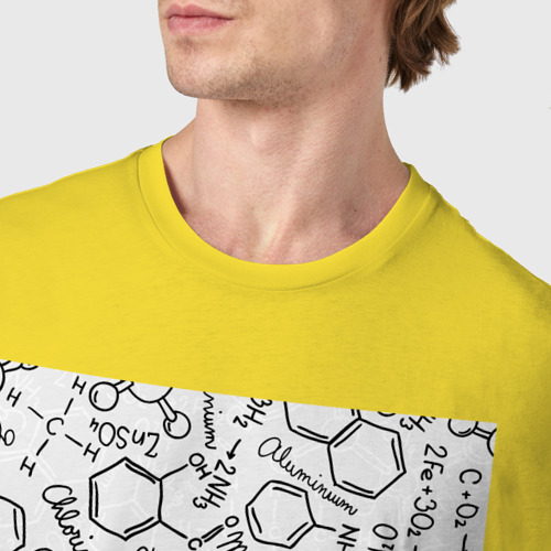 Мужская футболка хлопок Профессия химик, цвет желтый - фото 6