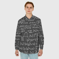 Мужская рубашка oversize 3D Геометрические формулы - фото 2