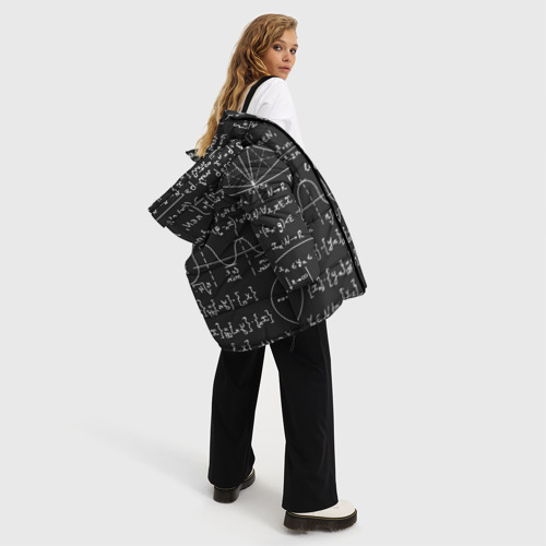 Женская зимняя куртка Oversize Геометрические формулы, цвет черный - фото 5