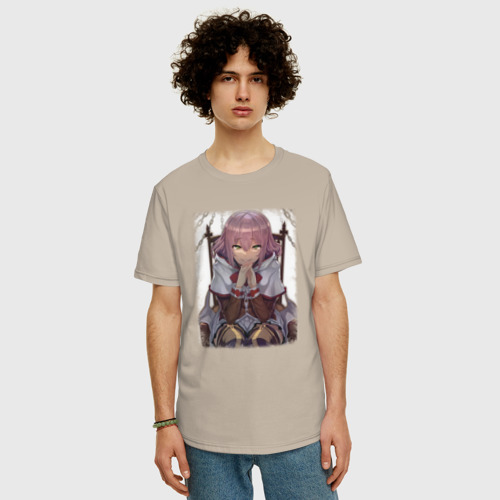 Мужская футболка хлопок Oversize с принтом Норн Клаталисса Джиорал, фото на моделе #1