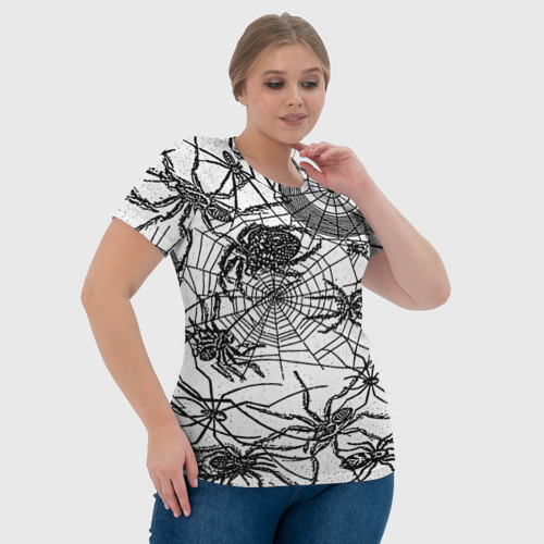 Женская футболка 3D с принтом Пауки и паутина, фото #4