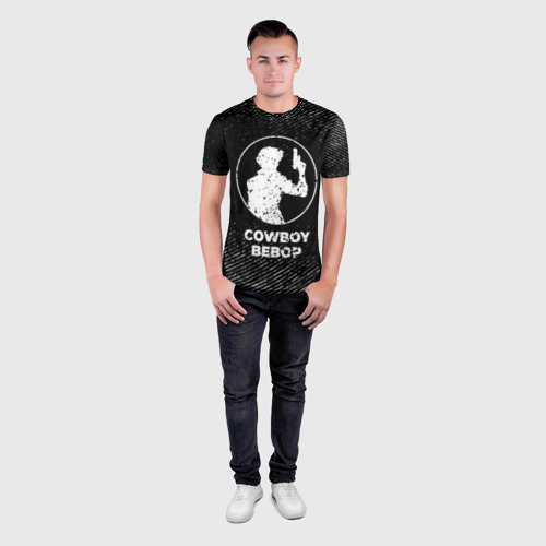Мужская футболка 3D Slim Cowboy Bebop с потертостями на темном фоне, цвет 3D печать - фото 4