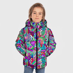 Зимняя куртка для мальчиков 3D Лоскутная абстракция - фото 2