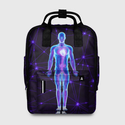 Женский рюкзак 3D Неоновый человек в нейросети