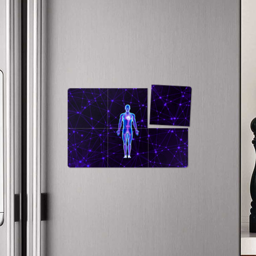 Магнитный плакат 3Х2 Неоновый человек в нейросети - фото 4