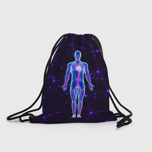 Рюкзак-мешок 3D Неоновый человек в нейросети