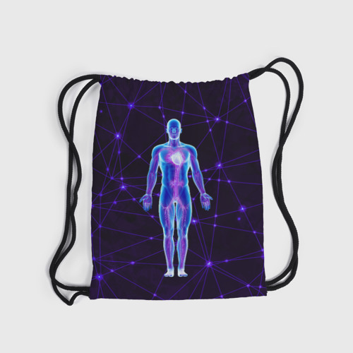 Рюкзак-мешок 3D Неоновый человек в нейросети - фото 6
