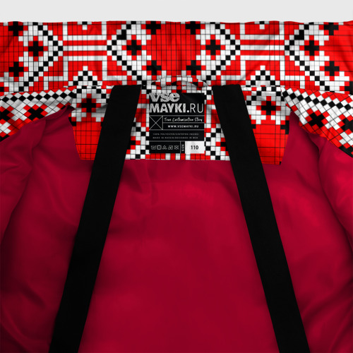 Зимняя куртка для девочек 3D с принтом Белорусская вышивка - орнамент, фото #5