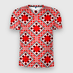 Мужская футболка 3D Slim Белорусская вышивка - орнамент