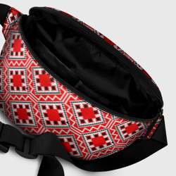 Сумка с принтом Белорусская вышивка - орнамент для любого человека, вид спереди №6. Цвет основы: белый
