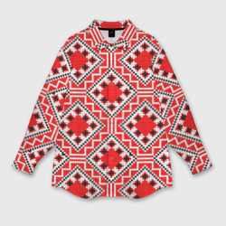 Женская рубашка oversize 3D Белорусская вышивка - орнамент
