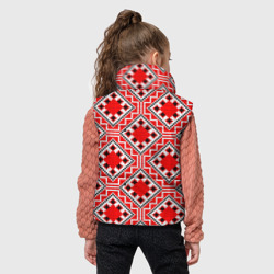 Жилет с принтом Белорусская вышивка - орнамент для ребенка, вид на модели сзади №2. Цвет основы: черный