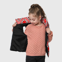 Жилет с принтом Белорусская вышивка - орнамент для ребенка, вид на модели спереди №3. Цвет основы: черный