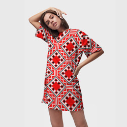 Платье-футболка 3D Белорусская вышивка - орнамент - фото 2