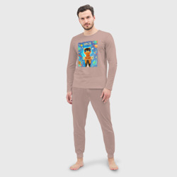 Мужская пижама с лонгсливом хлопок Кот - Повелитель Вселенной - фото 2