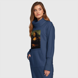 Платье удлиненное хлопок Мона Лиза абстракция - фото 2